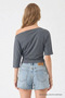 Women's Boat Neck Half Sleeve Smoked Blouse - 5