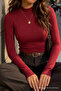 Women's Daily Medium Thickness Viscose Burgundy Blouse - 6