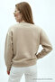 Women's Star Europe Printed Cream Sweatshirt - 5