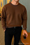 Men's Relax Fit Winter Brown Basic Sweater - 4