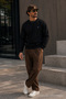 Black Loose Fit Comfortable Men's Sweatshirt - 6