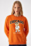Women's Chiacago Bear Print Orange Sweatshirt