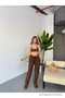 Brown Women's Linen Trousers - 3