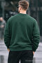 Written Design Cotton Casual Men's Black Green Sweatshirt - 5