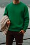 Men's Thick Crew Neck Casual Green Sweater - 5