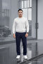 Men's Double Pleated Loose Blue Baggy Trousers - 6