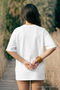 Women's Short Sleeve Crew Neck Ecru T-Shirt - 6