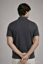 Men's Striped Comfortable Dark Gray Polo Neck T-Shirt - 6