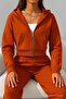 Women's Oversize Orange Hooded Sweatshirt - 5