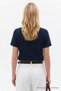 Women's Crew Neck Basic Navy Blue T-Shirt - 3