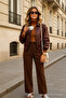 Women's Wide Leg Casual Brown Palazzo Pants - 5