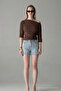 Women's Short Sleeve Cotton Slim Fit Coffee T-Shirt