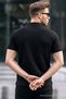 Men's Basic Black Comfort Polo Neck T-Shirt - 6