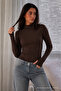 Women's Waist-Fitted Cotton Brown Blouse - 2