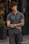 Men's 100% Cotton Smoked Polo Neck T-Shirt - 6