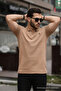 Men's 100% Cotton Fabric Slim Fit Cut Caramel Polo Collar T-shirt - 5