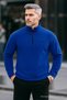 Men's Half Zipper Indigo Slim Fit Fleece Sweatshirt