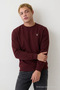 Burgundy Oversize Cotton Men's Sweatshirt - 2