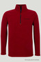 Men's Half Zipper Red Slim Fit Fleece Sweatshirt - 3