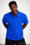 Men's Short Sleeve Loose Blue Polo Collar T-Shirt - 2