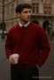 Men's Oversize Winter Burgundy Long Sweater - 5
