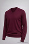Men's Casual V-Neck Burgundy Knitwear Sweater