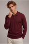 Men's Daily Comfort Acrylic Claret Red Sweater - 4