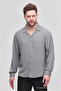 Men's Oversize Shirt Collar Long Sleeve Linen Look Summer Shirt - 2