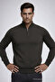 Men's Winter Loose Trendy Khaki Knit Sweater - 4