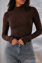 Women's Waist-Fitted Cotton Brown Blouse - 6