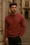 Men's Oversize Winter Dusty Rose Long Sweater - 7