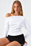 Women's Boat Neck Basic Slim Blouse 3-Piece Set - 2
