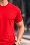 Men's Crew Neck Slim Basic Red T-Shirt - 2