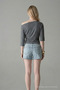 Women's Short Sleeve Cotton Slim Fit Smoked T-Shirt - 5