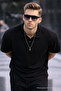 Men's Basic Relax Black Polo Neck T-Shirt - 4