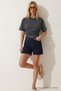 Women's Casual Cotton Smoked Crop T-Shirt - 3