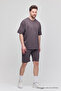 Men's Set of 2 Relaxed Fit Comfortable Fit Lettering Unshaded Smoked Tracksuit Set - 3