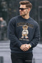 Chicago Bear Embroidered Retro City Men's Smoked Sweatshirt - 2