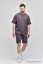 Men's Set of 2 Relaxed Fit Comfortable Fit Lettering Unshaded Smoked Tracksuit Set - 5