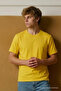 Men's Short Sleeve Comfortable Cotton Yellow T-Shirt - 4