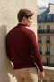 Herren-Freizeitpullover im lässigen, trendigen Basic-Stil in Weinrot - 4