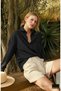 Women's Black Oversize Linen Shirt - 4