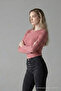 Women's Long Sleeve Crew Neck Powder Blouse - 2