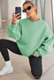 Women's Crew Neck Basic Oversize Sweatshirt Water Green - 4