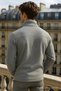 Men's Zippered Basic Gray Loose Fleece - 3