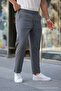 Men's Elastic Waist Lace-Up Jogger Anthracite Fabric Trousers Relaxed Cut Side Pockets - 2