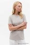 Women's Crew Neck Loose Basic Gray T-Shirt - 4