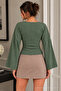 Women's Casual Bodycone Khaki Knitted Blouse - 3