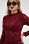 Women's Transparent Tight 3-Piece Lace Blouse - 5