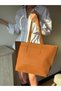 Women's Spring Model Zippered Double Handle Shopper Shoulder Bag - 4